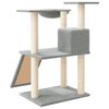 vidaXL Cat Tree Light gray Engineered wood, plush, sisal Nice Design