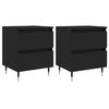 vidaXL Nightstand Set of 2 Black Engineered wood, iron Standard