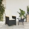 vidaXL Reclining Garden Chair Black and Cream White