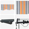 vidaXL Retractable Awning with Multicolour 157.48" x 118.11" fabric