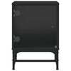 vidaXL Bedside Cabinet Black Engineered wood, glass, steel