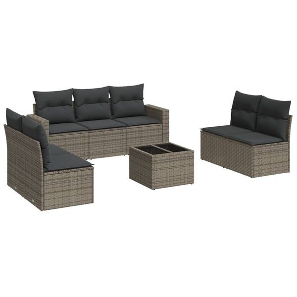 vidaXL Garden Sofa Set Grey