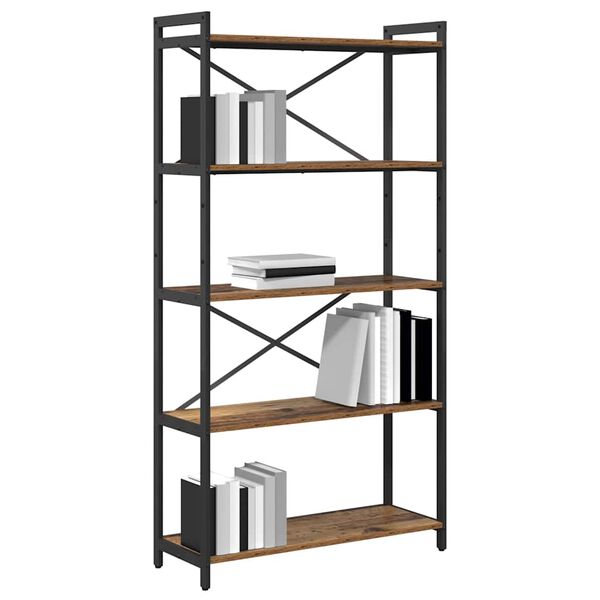 vidaXL Bookshelf Old wood 31.50 x 11.81 x 61.02 in Engineered Wood