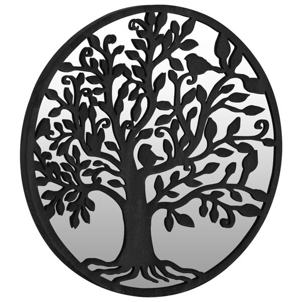 vidaXL Mirror Black Iron and glass 23.6 in diameter Decorative Inlays