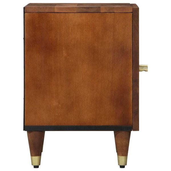 vidaXL Bedside Cabinet with Door Honey brown 15.75 x 12.99 x 18.11 in