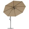 vidaXL Cantilever Garden Parasol Taupe Polyester Large Tiltable