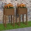 vidaXL Planter Set of 2 Honey Brown Solid Pine Wood Medium