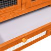 vidaXL Rabbit Hutch Brown Solid firwood, plywood, steel wire, polyester