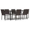 vidaXL Garden Dining Set Brown Poly Rattan Large Seats Many