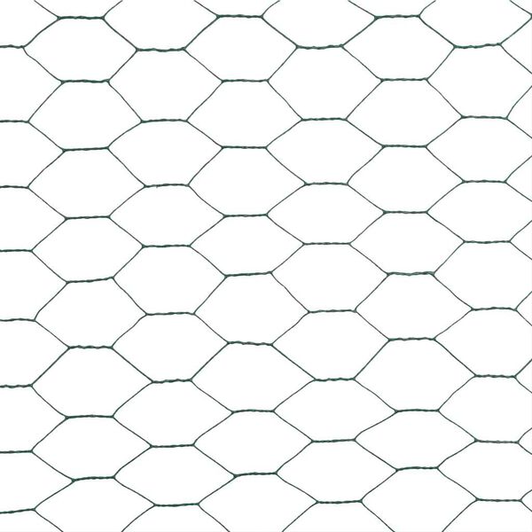 vidaXL Chicken Wire Fence Steel with PVC Coating 82.0x4.9' Green