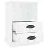 vidaXL Bedside Cabinet Set of 2 High gloss white Engineered wood
