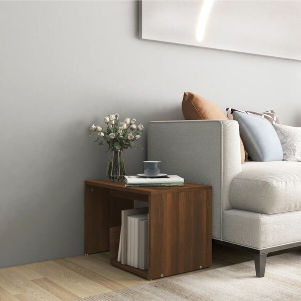 vidaXL Side Table Brown Oak Engineered wood Small Side Table