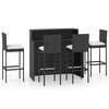 vidaXL Garden Bar Set Black, Cream White