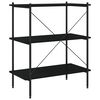 vidaXL Shelving Unit Black Engineered wood, Steel Medium Storage