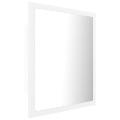 vidaXL LED Bathroom Mirror White 15.7"x3.3"x14.6" Acrylic