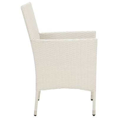 vidaXL Patio Chairs with Cushions 4 pcs Poly Rattan White