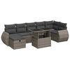 vidaXL Garden Sofa Set Grey PE rattan, powder-coated steel, tempered glass