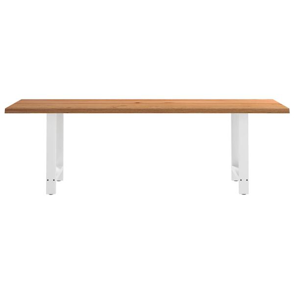 vidaXL Dining Table Light brown tabletop, white legs