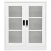 vidaXL Office Cabinet White Steel and tempered glass