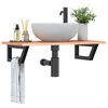 vidaXL Basin Shelf Wall Mounted Steel and Solid Wood Oak