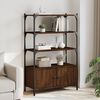vidaXL Bookcase Brown Oak Engineered Wood Medium Bookcase Rectangular