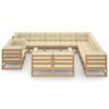 vidaXL Garden Lounge Set Honey Brown Solid Pine Wood Large Modular
