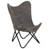 vidaXL Butterfly Chair Anthracite Canvas and Powder-Coated Steel Standard