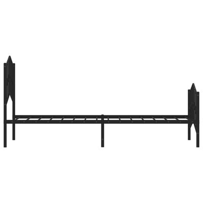 vidaXL Metal Bed Frame with Headboard and Footboard Black 39.4"x74.8" Twin