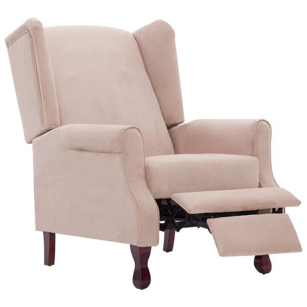 vidaXL Armchairs Cream Polyester fabric, Wooden frame Standard Armchair