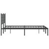 vidaXL Bed Frame Black Steel Double Bed Frame Rectangular Modern
