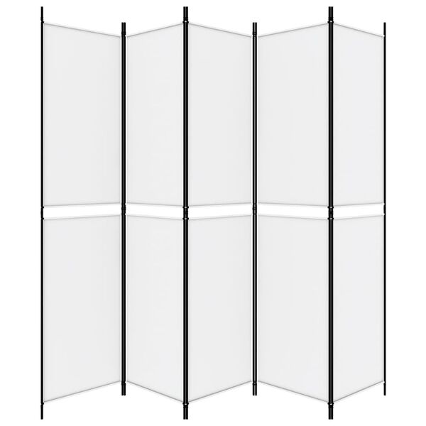 vidaXL 5-Panel Room Divider White 98.4"x86.6" Fabric