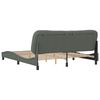vidaXL Bed Frame Dark Gray Polyester, Solid Pine Wood, Plywood King