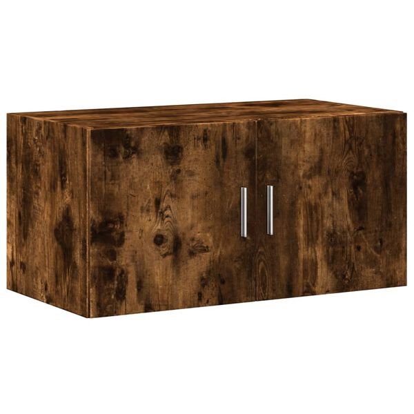 vidaXL Wall Cabinet Smoked oak Engineered wood 31.5 in wide Wall Cabinet