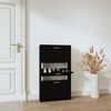 vidaXL Shoe Cabinet Black Engineered Wood Standard Shoe Cabinet