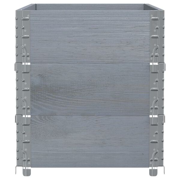 vidaXL Garden Planter Grey Solid pine wood 39.4 x 19.7 in Stackable