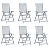 vidaXL Garden Chair Set of 6 Grey, Taupe Solid Acacia wood, 100% Polyester