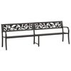 vidaXL Garden Bench Black Powder-coated steel, plastic 97 in wide