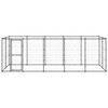 vidaXL Dog Kennel Black Powder-coated steel Large Dog Kennel