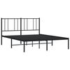 vidaXL Bed Frame Black Steel Double Bed Frame Rectangular