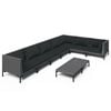 vidaXL Garden Lounge Set Dark gray rattan, Black cushions
