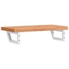 vidaXL Basin Shelf Beech Wood with White Bracket Solid beech wood, Steel