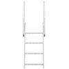 vidaXL 4-Step Dock Ladder Silver 22.83 x 30.31 x 65.35 in Aluminium