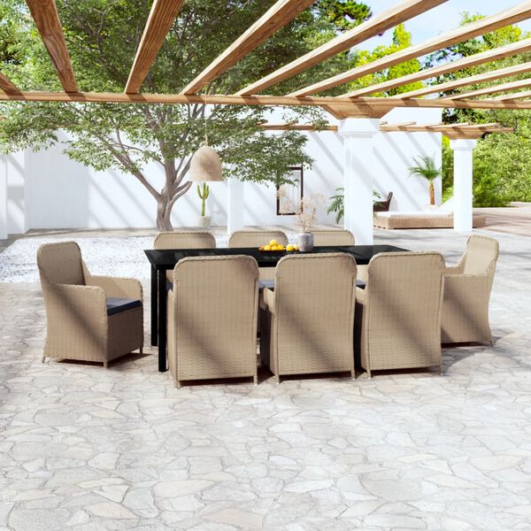 vidaXL Garden Dining Set Brown and black