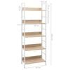 vidaXL Shelf Cabinet Oak and white Engineered wood, steel