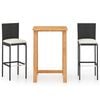 vidaXL Garden Bar Set Black, Cream