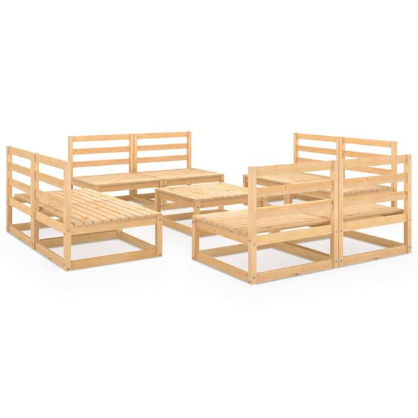 vidaXL Garden Lounge Set Natural Pine Solid pine wood Large Modular