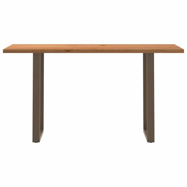 vidaXL Dining Table Light brown, Natural steel