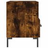 vidaXL Bedside Cabinet Set of 2 Smoked Oak Engineered Wood, Iron Medium