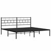 vidaXL Metal Bed Frame Black Powder-coated steel 72x84 in Bed Frame