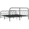 vidaXL Bed Frame Black Steel 71x79 in Super King Bed Frame Rectangular